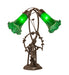 Meyda Lighting Lighting 17" High Green Tiffany Pond Lily 2 Light Trellis Girl Accent Lamp