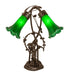 Meyda Lighting Lighting 17" High Green Tiffany Pond Lily 2 Light Trellis Girl Accent Lamp