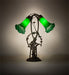 Meyda Lighting Lighting 17" High Green Tiffany Pond Lily 2 Light Trellis Girl Accent Lamp