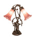 Meyda Lighting Lighting 17" High Lavender Tiffany Pond Lily 2 Light Trellis Girl Accent Lamp