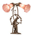 Meyda Lighting Lighting 17" High Lavender Tiffany Pond Lily 2 Light Trellis Girl Accent Lamp