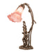 Meyda Lighting Lighting 17" High Lavender Tiffany Pond Lily 2 Light Trellis Girl Accent Lamp