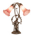 Meyda Lighting Lighting 17" High Lavender Tiffany Pond Lily 2 Light Trellis Girl Accent Lamp