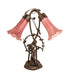 Meyda Lighting Lighting 17" High Lavender Tiffany Pond Lily 2 Light Trellis Girl Accent Lamp