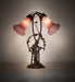 Meyda Lighting Lighting 17" High Lavender Tiffany Pond Lily 2 Light Trellis Girl Accent Lamp