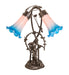 Meyda Lighting Lighting 17" High Pink Pond Lily 2 Light Trellis Girl Accent Lamp