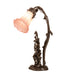 Meyda Lighting Lighting 17" High Pink Tiffany Pond Lily 2 Light Trellis Girl Accent Lamp