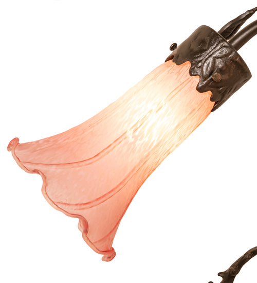 Meyda Lighting Lighting 17" High Pink Tiffany Pond Lily 2 Light Trellis Girl Accent Lamp