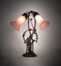 Meyda Lighting Lighting 17" High Pink Tiffany Pond Lily 2 Light Trellis Girl Accent Lamp