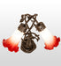 Meyda Lighting Lighting 17" High Pink/White Tiffany Pond Lily 2 Light Trellis Girl Accent Lamp