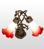 Meyda Lighting Lighting 17" High Pink/White Tiffany Pond Lily 2 Light Trellis Girl Accent Lamp