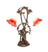 Meyda Lighting Lighting 17" High Pink/White Tiffany Pond Lily 2 Light Trellis Girl Accent Lamp