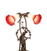 Meyda Lighting Lighting 17" High Red/White Tiffany Pond Lily 2 Light Trellis Girl Accent Lamp