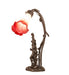 Meyda Lighting Lighting 17" High Red/White Tiffany Pond Lily 2 Light Trellis Girl Accent Lamp