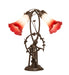 Meyda Lighting Lighting 17" High Red/White Tiffany Pond Lily 2 Light Trellis Girl Accent Lamp