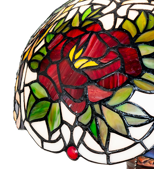 Meyda Lighting Lighting 17" High Renaissance Rose Table Lamp