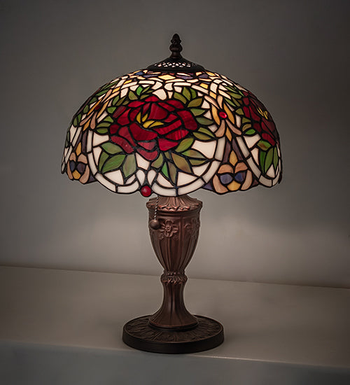 Meyda Lighting Lighting 17" High Renaissance Rose Table Lamp