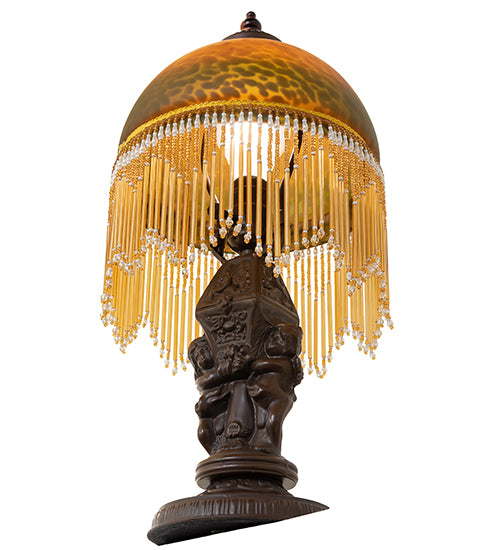 Meyda Lighting Lighting 17" High Roussillon Cherub With Lantern Mini Lamp