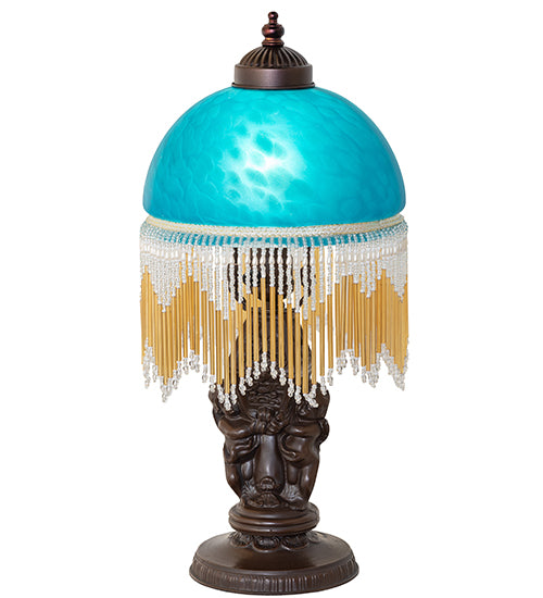 Meyda Lighting Lighting 17" High Roussillon Cherub With Lantern Mini Lamp