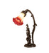Meyda Lighting Lighting 17" High Seafoam/Cranberry Tiffany Pond Lily 2 Light Trellis Girl Accent Lamp