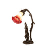 Meyda Lighting Lighting 17" High Seafoam/Cranberry Tiffany Pond Lily 2 Light Trellis Girl Accent Lamp