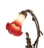 Meyda Lighting Lighting 17" High Seafoam/Cranberry Tiffany Pond Lily 2 Light Trellis Girl Accent Lamp