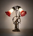 Meyda Lighting Lighting 17" High Seafoam/Cranberry Tiffany Pond Lily 2 Light Trellis Girl Accent Lamp