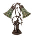 Meyda Lighting Lighting 17" High Stained Glass Pond Lily 2 Light Trellis Girl Accent Lamp