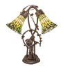 Meyda Lighting Lighting 17" High Stained Glass Pond Lily 2 Light Trellis Girl Accent Lamp