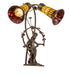 Meyda Lighting Lighting 17" High Stained Glass Pond Lily 2 Light Trellis Girl Accent Lamp