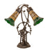 Meyda Lighting Lighting 17" High Stained Glass Pond Lily 2 Light Trellis Girl Accent Lamp