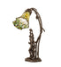 Meyda Lighting Lighting 17" High Stained Glass Pond Lily 2 Light Trellis Girl Accent Lamp