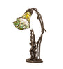 Meyda Lighting Lighting 17" High Stained Glass Pond Lily 2 Light Trellis Girl Accent Lamp