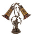 Meyda Lighting Lighting 17" High Stained Glass Pond Lily 2 Light Trellis Girl Accent Lamp