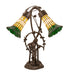 Meyda Lighting Lighting 17" High Stained Glass Pond Lily 2 Light Trellis Girl Accent Lamp