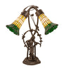 Meyda Lighting Lighting 17" High Stained Glass Pond Lily 2 Light Trellis Girl Accent Lamp