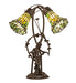 Meyda Lighting Lighting 17" High Stained Glass Pond Lily 2 Light Trellis Girl Accent Lamp