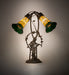 Meyda Lighting Lighting 17" High Stained Glass Pond Lily 2 Light Trellis Girl Accent Lamp