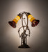 Meyda Lighting Lighting 17" High Stained Glass Pond Lily 2 Light Trellis Girl Accent Lamp