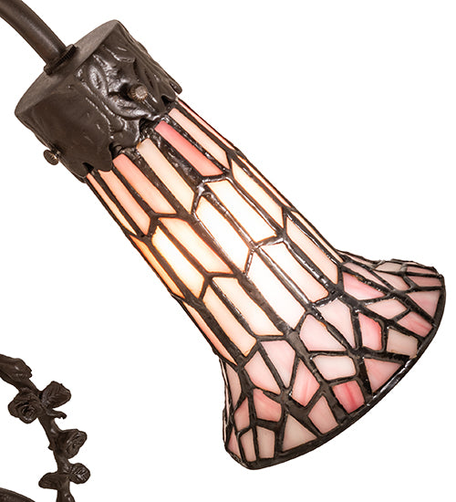 Meyda Lighting Lighting 17" High Stained Glass Pond Lily 2 Light Trellis Girl Accent Lamp