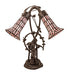 Meyda Lighting Lighting 17" High Stained Glass Pond Lily 2 Light Trellis Girl Accent Lamp
