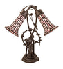 Meyda Lighting Lighting 17" High Stained Glass Pond Lily 2 Light Trellis Girl Accent Lamp