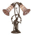 Meyda Lighting Lighting 17" High Stained Glass Pond Lily 2 Light Trellis Girl Accent Lamp