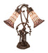 Meyda Lighting Lighting 17" High Stained Glass Pond Lily 2 Light Trellis Girl Accent Lamp