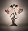 Meyda Lighting Lighting 17" High Stained Glass Pond Lily 2 Light Trellis Girl Accent Lamp