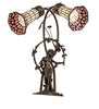 Meyda Lighting Lighting 17" High Stained Glass Pond Lily 2 Light Trellis Girl Accent Lamp