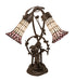Meyda Lighting Lighting 17" High Stained Glass Pond Lily 2 Light Trellis Girl Accent Lamp