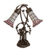 Meyda Lighting Lighting 17" High Stained Glass Pond Lily 2 Light Trellis Girl Accent Lamp