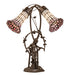 Meyda Lighting Lighting 17" High Stained Glass Pond Lily 2 Light Trellis Girl Accent Lamp
