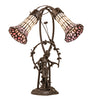 Meyda Lighting Lighting 17" High Stained Glass Pond Lily 2 Light Trellis Girl Accent Lamp